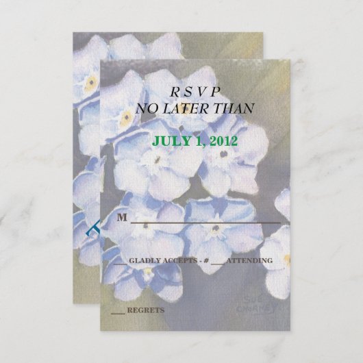 VERGESSEN SIE MIR KEINE BLUME KUNDENBARE RSVP-KART RSVP KARTE (Vorne/Hinten)
