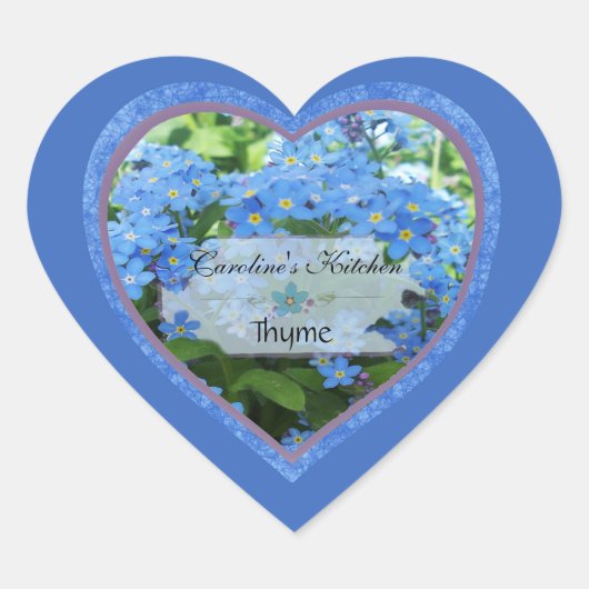 Vergessen Sie mir keine Herz-2-Gewürz-Etiketten Herz-Aufkleber (Vorderseite)