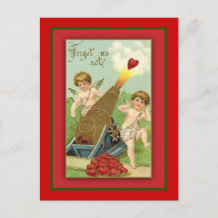 Vergessen Sie mir keine Niedliche Vintage Valentin Feiertagspostkarte