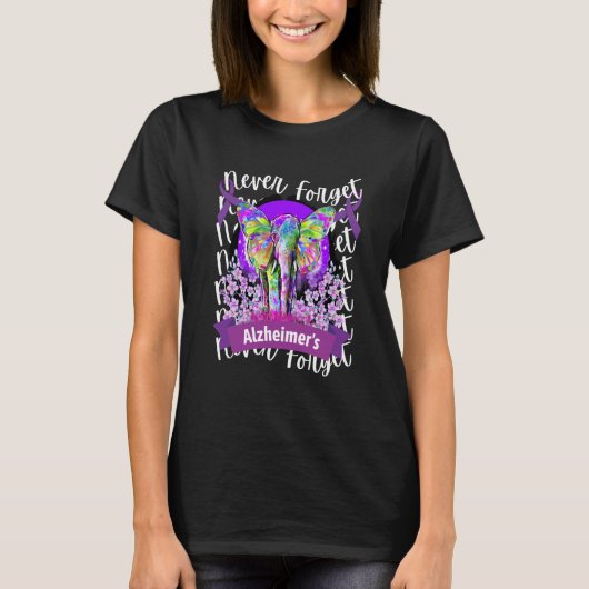 Vergessen Sie mir nicht Alzheimer's Awareness Elep T-Shirt (Vorderseite)