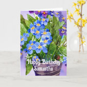 Vergessen Sie mir nicht Aquarell Happy Birthday Ca Karte (Gelbe Blume)