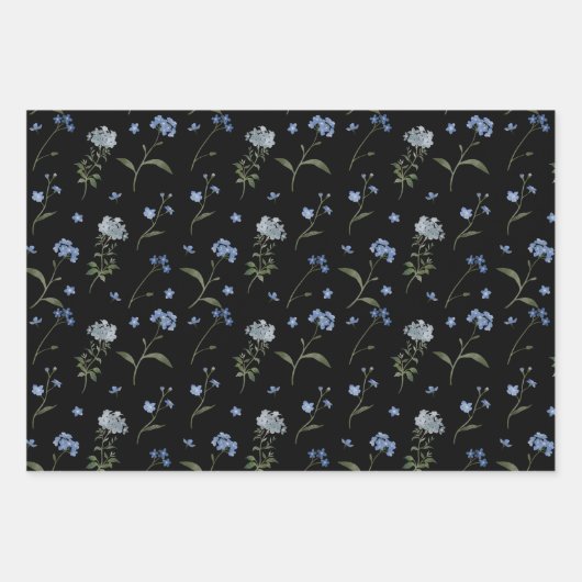 Vergessen Sie mir nicht blaue Blume Geschenkpapier Set (Vorderseite 3)