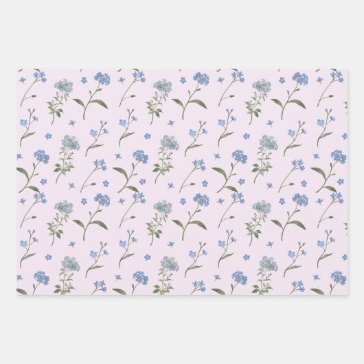 Vergessen Sie mir nicht blaue Blume Geschenkpapier Set (Vorderseite 2)