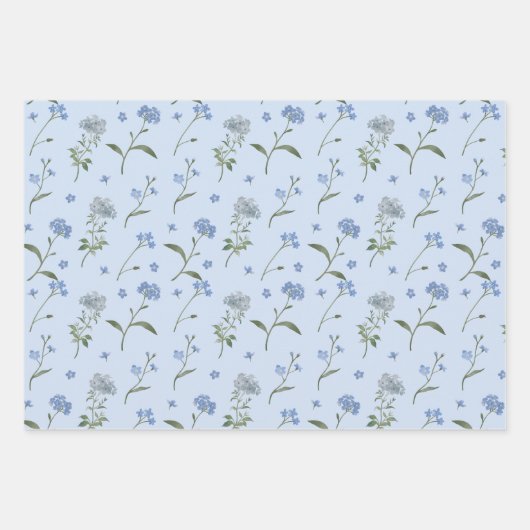 Vergessen Sie mir nicht blaue Blume Geschenkpapier Set (Vorderseite)
