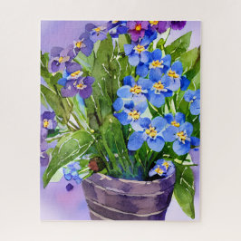 Vergessen Sie mir nicht blaue Florfarbe Puzzle