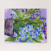 Vergessen Sie mir nicht blaue Florfarbe Puzzle (Horizontal)