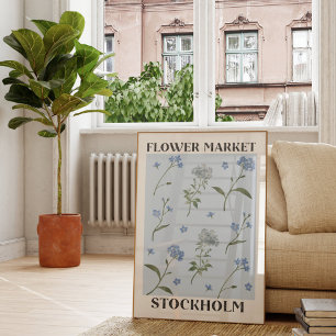 Vergessen Sie mir nicht Blue Floral Water Blume Ma Poster
