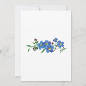 Vergessen Sie mir nicht Blue Floral Water Wedding Einladung (Rückseite)
