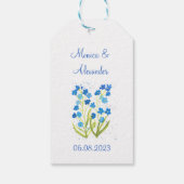 Vergessen Sie mir nicht Blue Floral Wedding Party Geschenkanhänger (Rückseite)