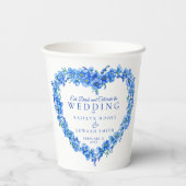 Vergessen Sie mir nicht Blume Herzblut Hochzeit Pappbecher (Rückseite)
