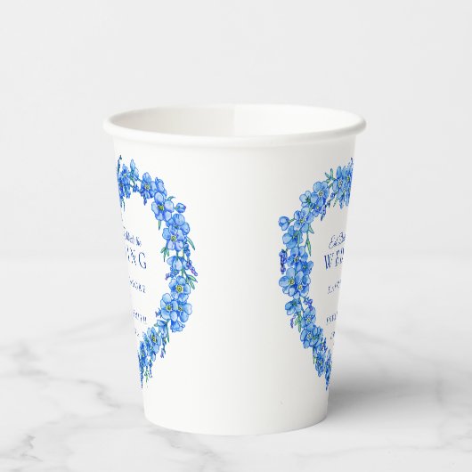 Vergessen Sie mir nicht Blume Herzblut Hochzeit Pappbecher (Links)