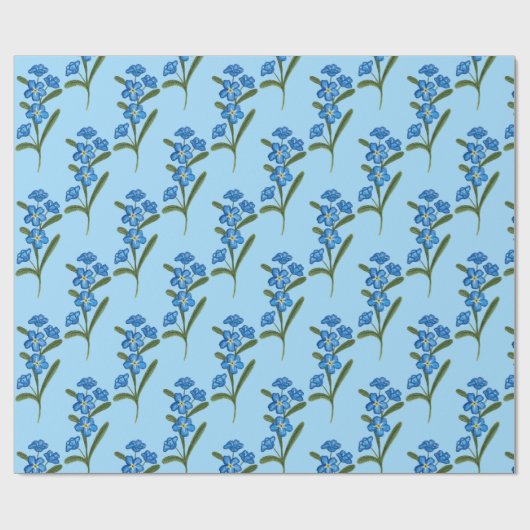 Vergessen Sie mir nicht, Blume Papier blaues Muste Geschenkpapier (Flach)