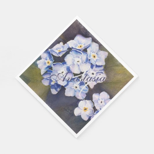 VERGESSEN SIE MIR NICHT BLUME PARTY MONOGRAMM SERVIETTE (Ecke)