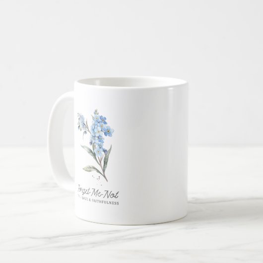 Vergessen Sie mir nicht Blume True Love Custom Mon Kaffeetasse (Vorderseite Links)