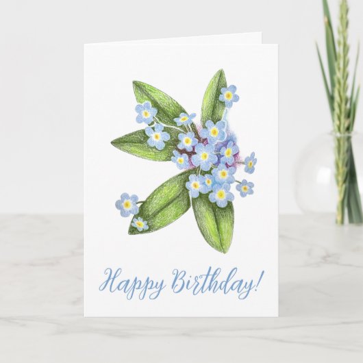 Vergessen Sie mir nicht Botanisches Business Happy Karte (Vorderseite)