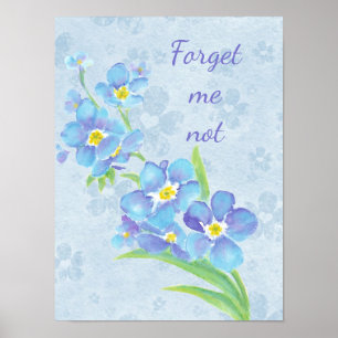 Vergessen Sie mir nicht Custom Watercolor Garden B Poster