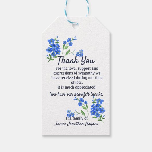 Vergessen Sie mir nicht danke Memorial Geschenkanhänger (Vorderseite)