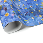 Vergessen Sie mir nicht das Muster der Blume Geschenkpapier (Rolleneckpunkt)