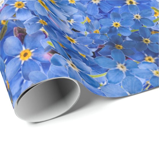 Vergessen Sie mir nicht das Muster der Blume Geschenkpapier (Rolleneckpunkt)