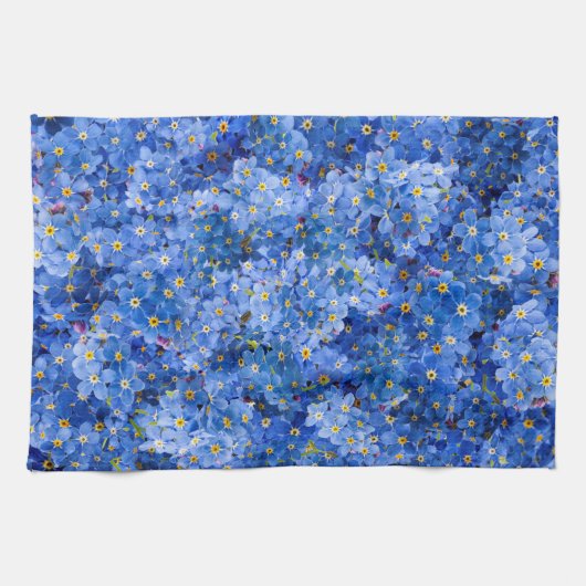 Vergessen Sie mir nicht das Muster der Blume Geschirrtuch (Horizontal)