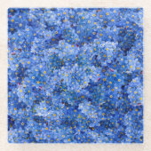 Vergessen Sie mir nicht das Muster der Blume Glasuntersetzer (Vorderseite)