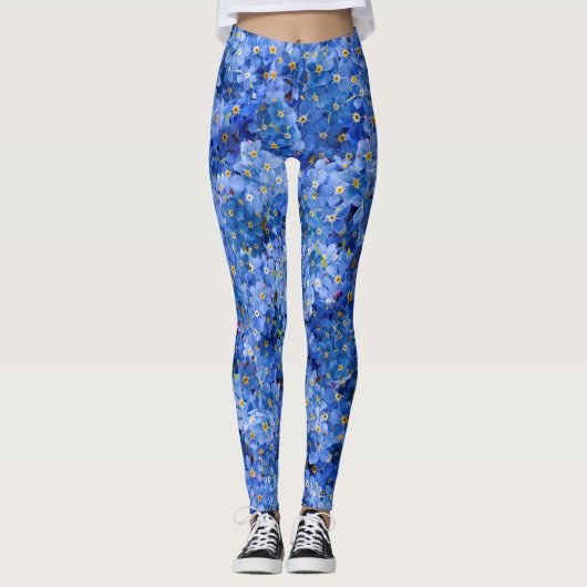 Vergessen Sie mir nicht das Muster der Blume Leggings (Vorderseite)