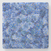 Vergessen Sie mir nicht das Muster der Blume Steinuntersetzer (Vorderseite)