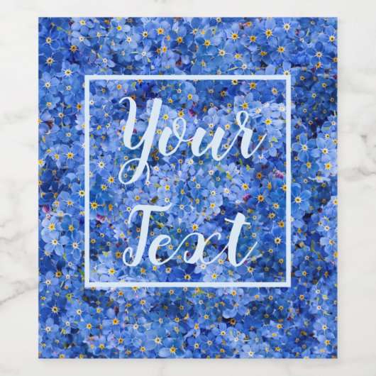 Vergessen Sie mir nicht das Muster der Blume Weinetikett (Einzelnes Label)