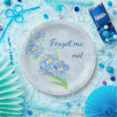 Vergessen Sie mir nicht die Blume des Wasserfarben Pappteller (Party)