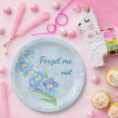 Vergessen Sie mir nicht die Blume des Wasserfarben Pappteller (Party)