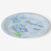 Vergessen Sie mir nicht die Blume des Wasserfarben Pappteller (Schrägansicht)