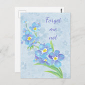 Vergessen Sie mir nicht die Blume des Wasserfarben Postkarte (Vorne/Hinten)