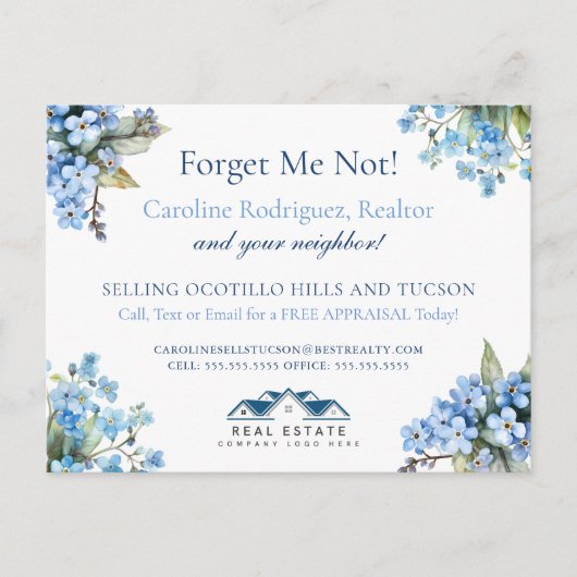 Vergessen Sie mir nicht echtes Anwesen Postkarte F (Vorderseite)