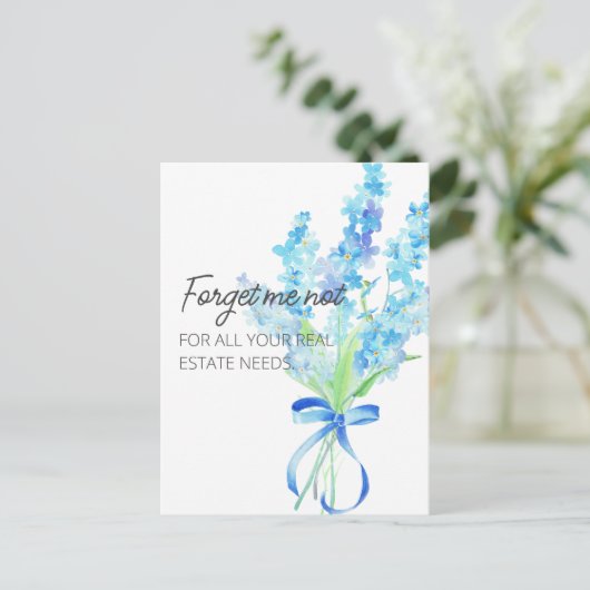 Vergessen Sie mir nicht Frühling Real Anwesen Mark Postkarte (Stehend Vorderseite)