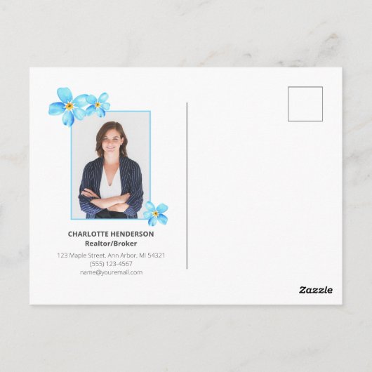 Vergessen Sie mir nicht Frühling Real Anwesen Mark Postkarte (Rückseite)