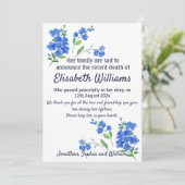 Vergessen Sie mir nicht Gedächtnisbeerungskarte Ankündigung (Stehend Vorderseite)