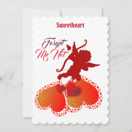 Vergessen Sie mir nicht Sweetheart Cupid Angel Cus Feiertagskarte