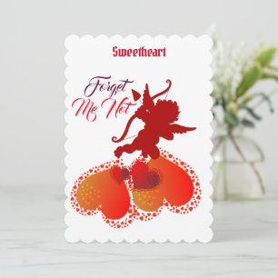 Vergessen Sie mir nicht Sweetheart Cupid Angel Cus Feiertagskarte