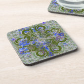 Vergessen Sie mir nicht Vintage, grüne Untersetzer (Linke Seite)