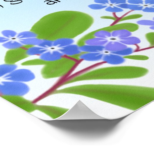 Vergessen Sie mir Nots Psalm 23 Bibel Verse Print Poster (Ecke)