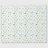 Vergessen Sie mir Nots und Daisis mit Foliage Must Geschenkpapier (Flach)