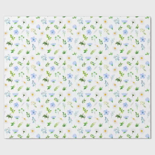 Vergessen Sie mir Nots und Daisis mit Foliage Must Geschenkpapier (Flach)