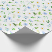 Vergessen Sie mir Nots und Daisis mit Foliage Must Geschenkpapier (Ecke)