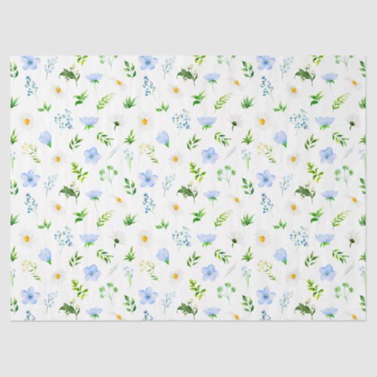 Vergessen Sie mir Nots und Daisis mit Foliage Must Seidenpapier (Vorderseite)