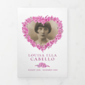 Vergessen Sie nicht-Blume Herzrosa Beerdigung Dreifach-gefaltete Programmkarte (Cover)