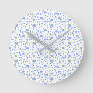 Vergessen Sie nicht, Blume nahtlos Muster Runde Wanduhr