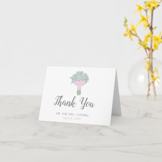 Vergessen Sie nicht Bouquet-Hochzeit danke Ihnen K Karte (Gelbe Blume)