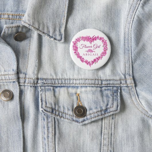 Vergessen Sie nicht, dass Blume-Mädchen Hochzeit Button (Beispiel)
