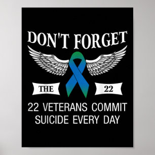 Vergessen Sie nicht die 22 Veteranen Ptsd Selbstmo Poster