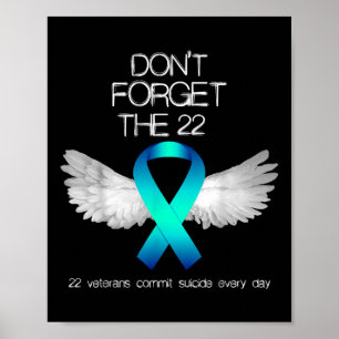 Vergessen Sie nicht die 22 Veteranen PTSD-Selbstmo Poster